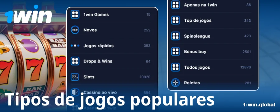 Tipos de jogos no cassino online 1Win Brasil