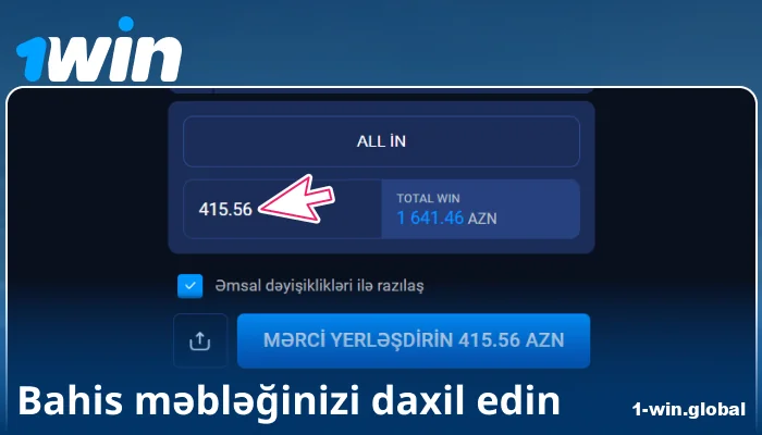 1Win Azərbaycanda mərc məbləğini daxil edin