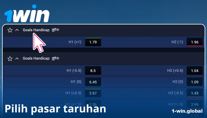 Pilih Pasar Taruhan di 1Win ID