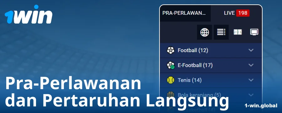 Jenis pertandingan di laman web 1Win