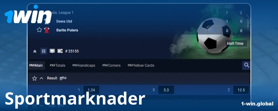 Satsningsmarknader för spelare på 1Win Sverige