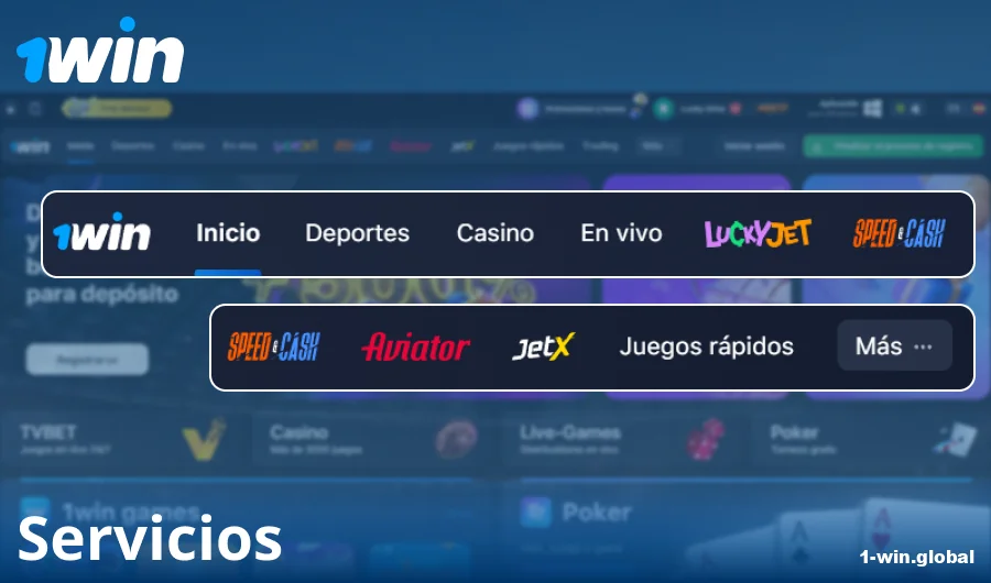 Funciones del sitio 1Win España