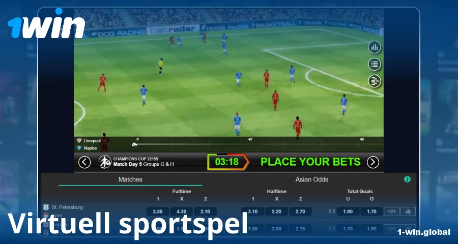 Spela virtuella sporter för svenska spelare på 1Win