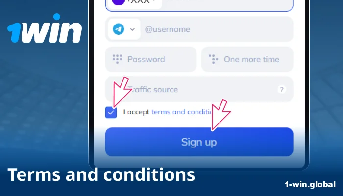 Accept Terms and Conditions of 1win partnership